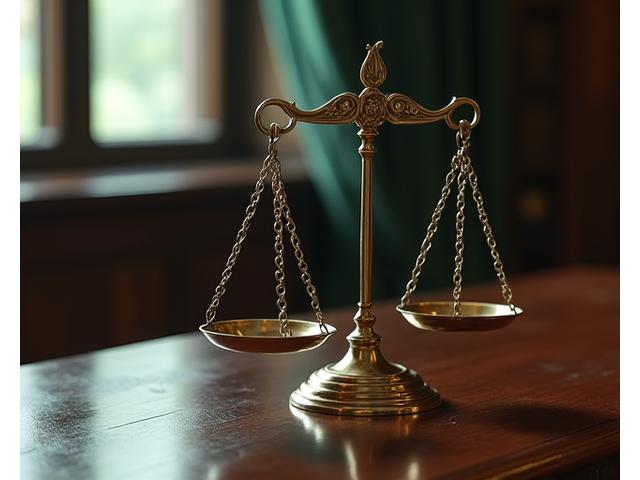 Eine Waage symbolisiert Fairness und Recht, umgeben von Gesetzestexten.