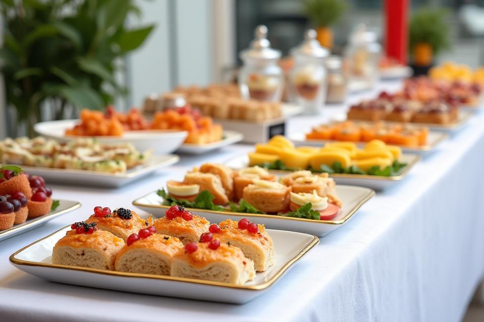 Professionelles Catering für Business Events mit Buffet und Getränken